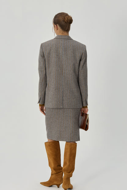 Gray Emma striped jacket