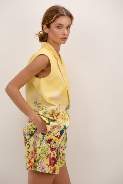 Yellow Floral Vest