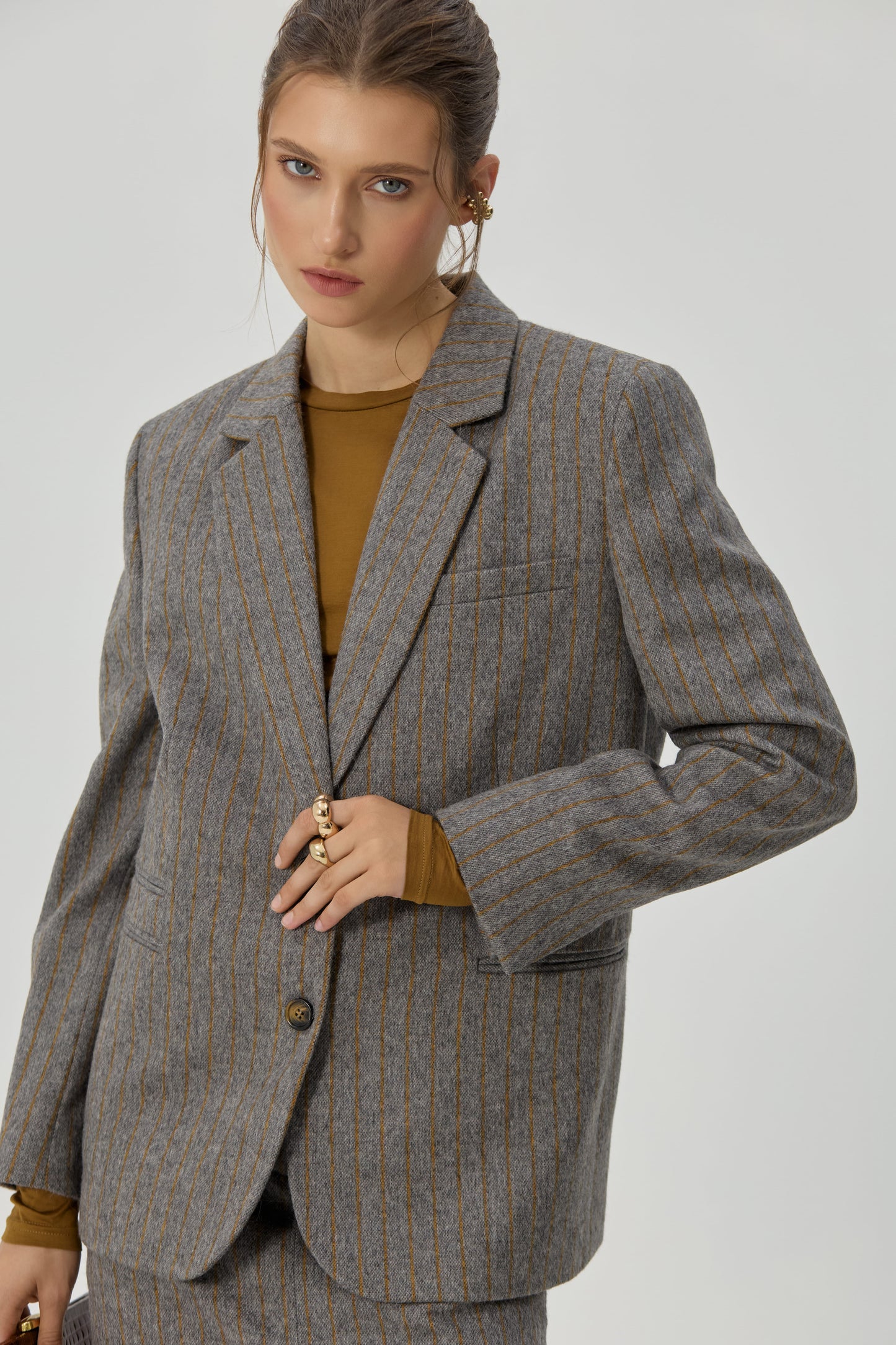 Gray Emma striped jacket