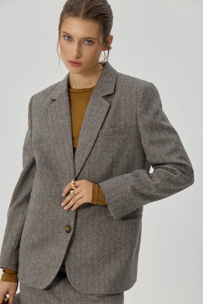 Gray Emma striped jacket