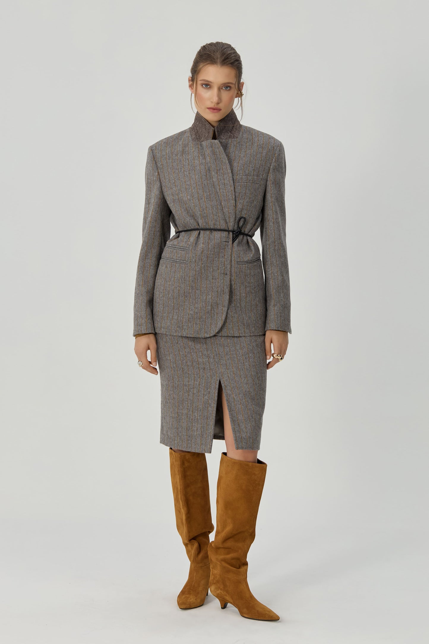 Gray Emma striped jacket