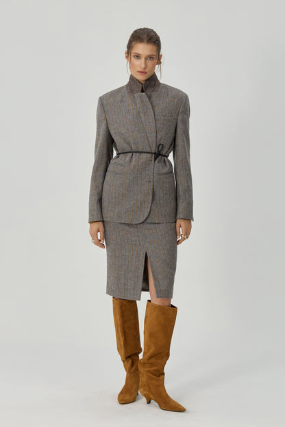 Gray Emma striped jacket