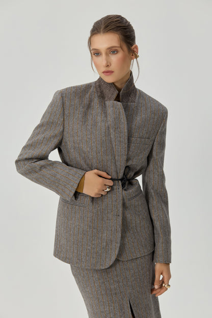 Gray Emma striped jacket