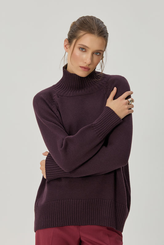 Prunelle sweater with a neck