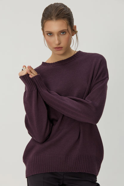 Prunelle sweater with a neck