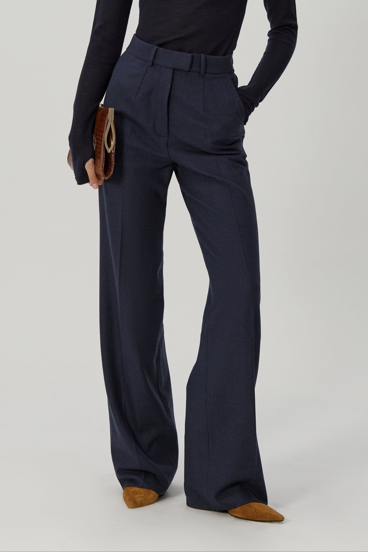 Wool trousers navy