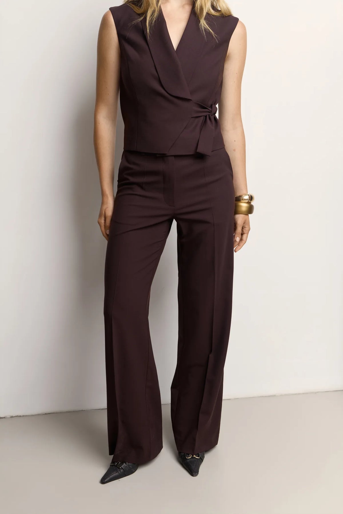 Hazelnut Pinstripe Trousers