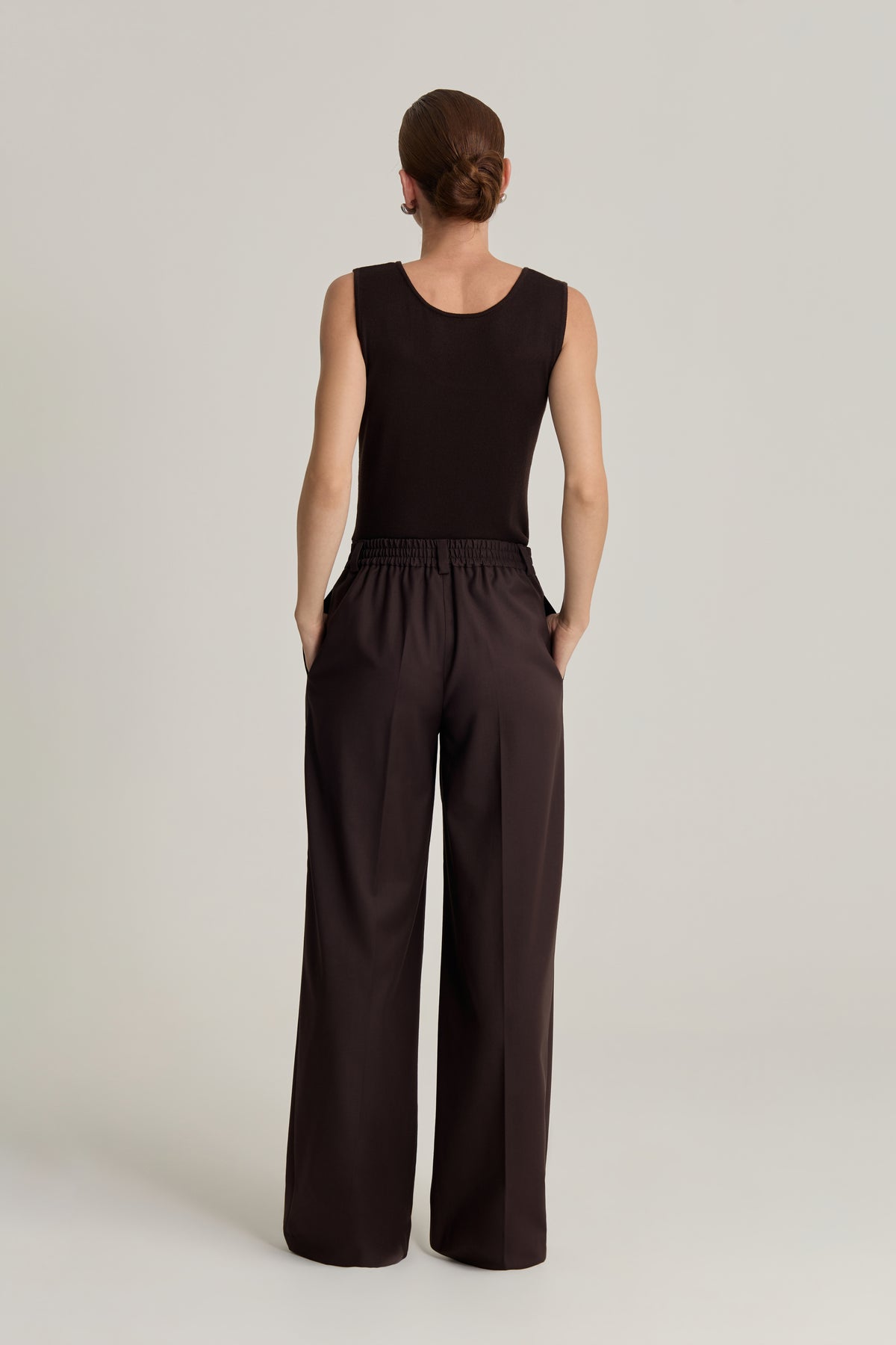 Klara Trousers Chocolate with Pleats