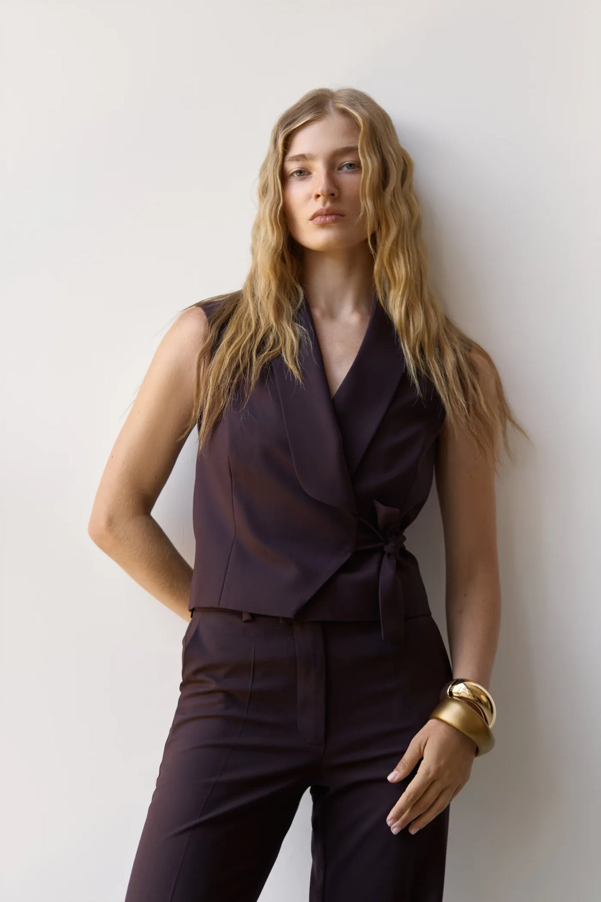 Hazelnut Pinstripe Trousers