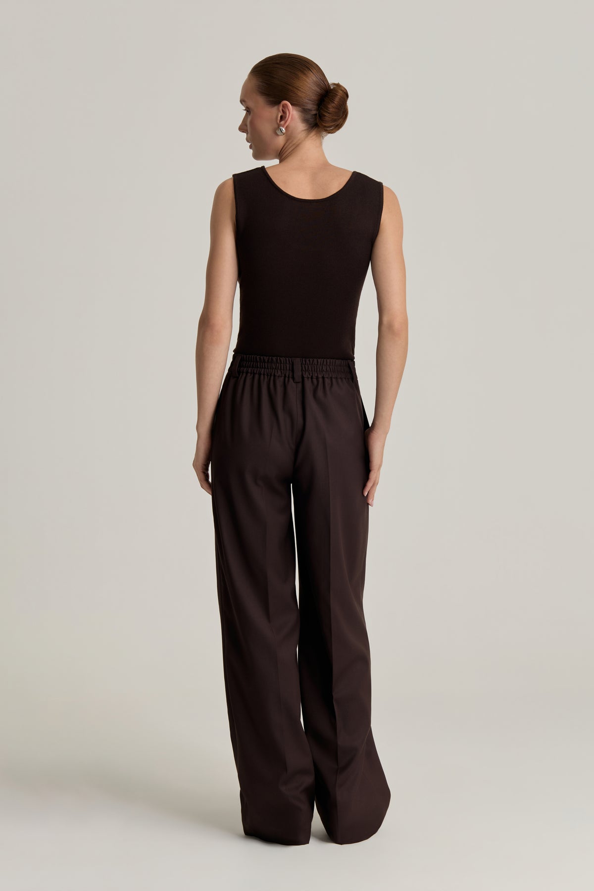 Klara Trousers Chocolate with Pleats