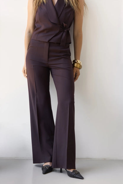 Hazelnut Pinstripe Trousers
