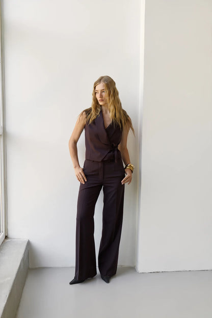 Hazelnut Pinstripe Trousers