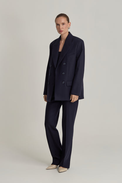ORYSIA Double-Breasted Jacket in Navy