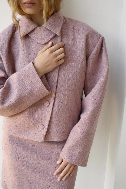 Cropped Bomber Jacket, Dusty Rose