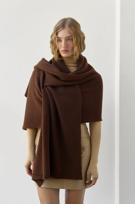 Wool scarf-cape