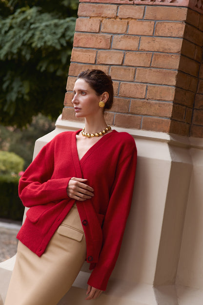 Red Cardigan Mary