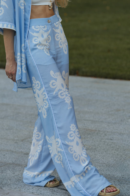 Blue Pants with Print