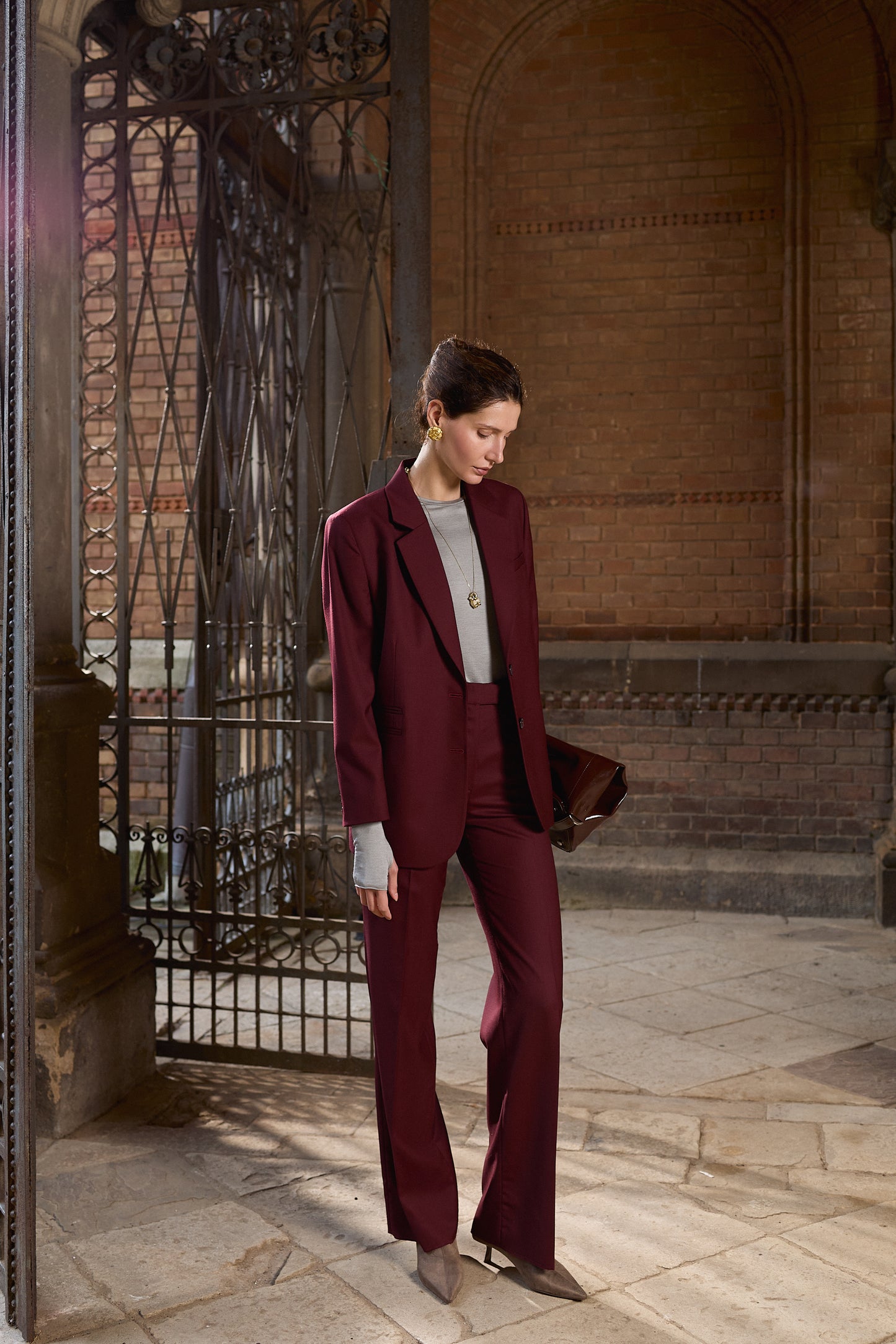 Maroon Wool Jacket Emili