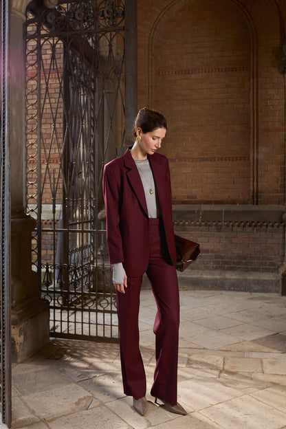 Maroon Wool Jacket Emili