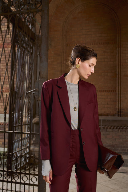 Maroon Wool Jacket Emili