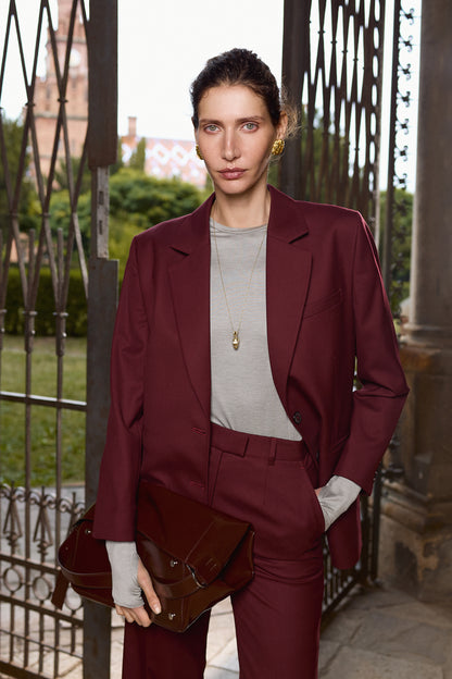 Maroon Wool Jacket Emili