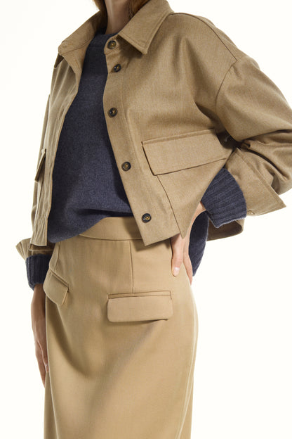 Beige Cropped Jacket