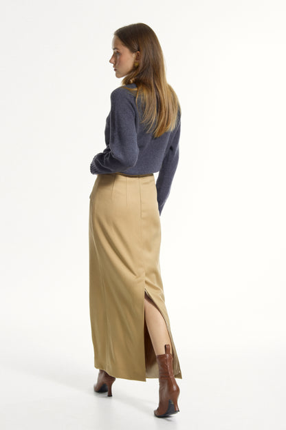 Beige Wool Skirt