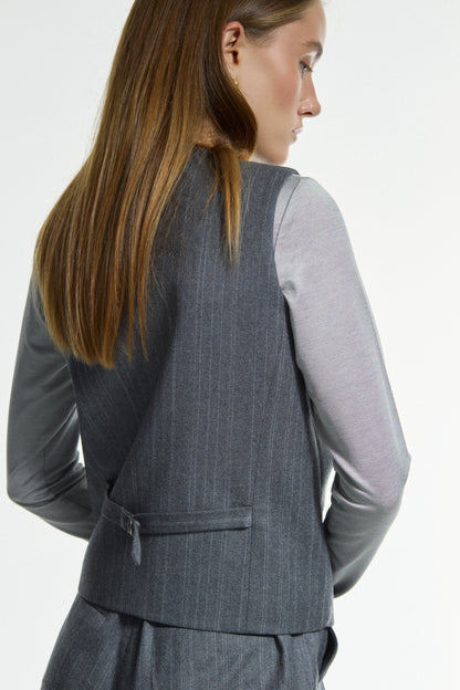 Grey Double Striped Vest