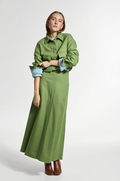 Green Wool Skirt