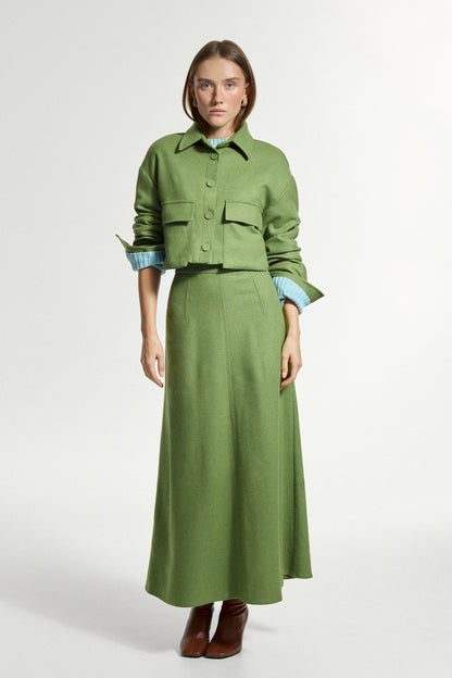 Green Wool Skirt