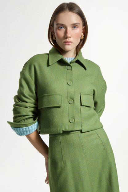 Green Cropped Jacket