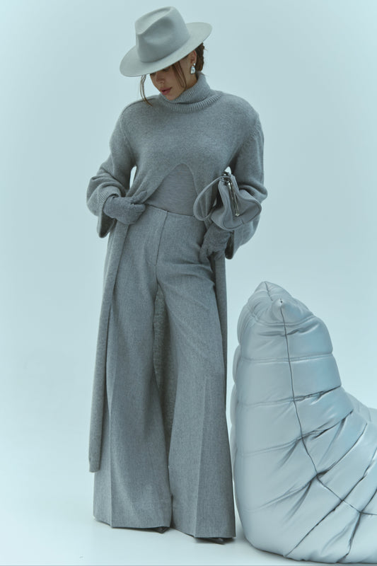 Сірий кардиган з розрізом «Limited Capsule Collection»