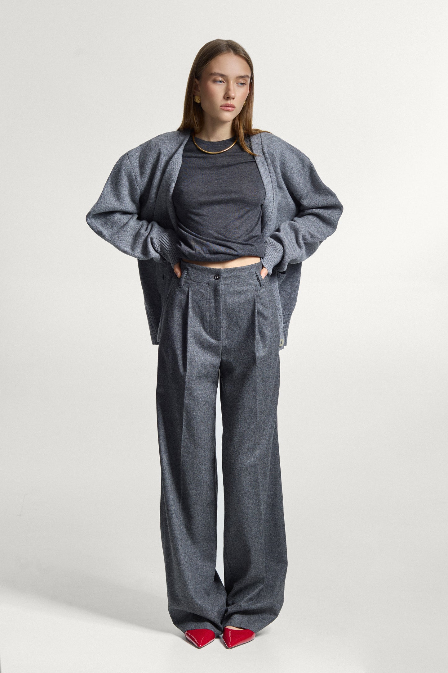Grey Wool Pants