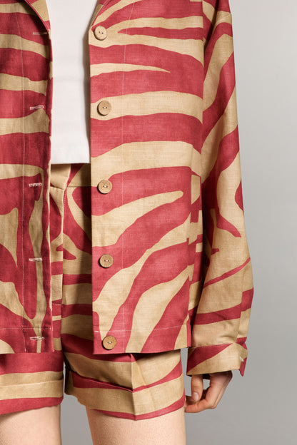 Monstera Linen Bomber