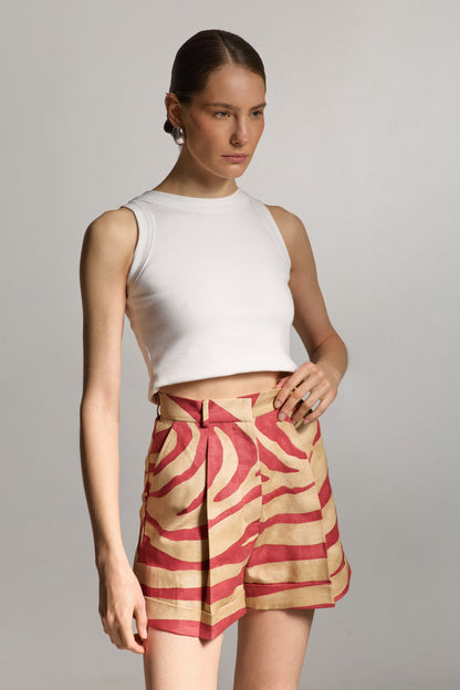 Monstera Linen Shorts