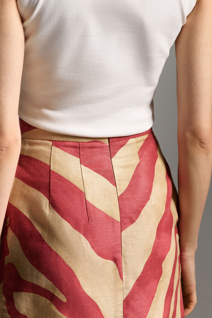 Monstera Linen Skirt