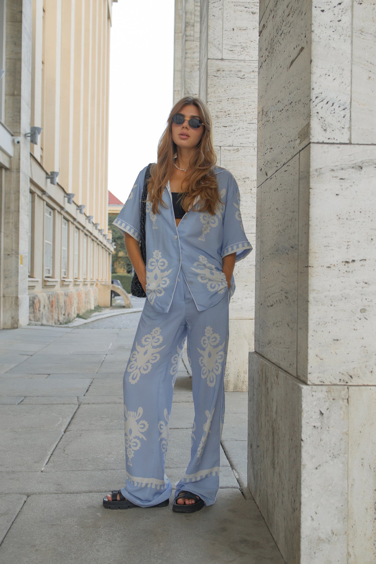 Blue Shirt with Print