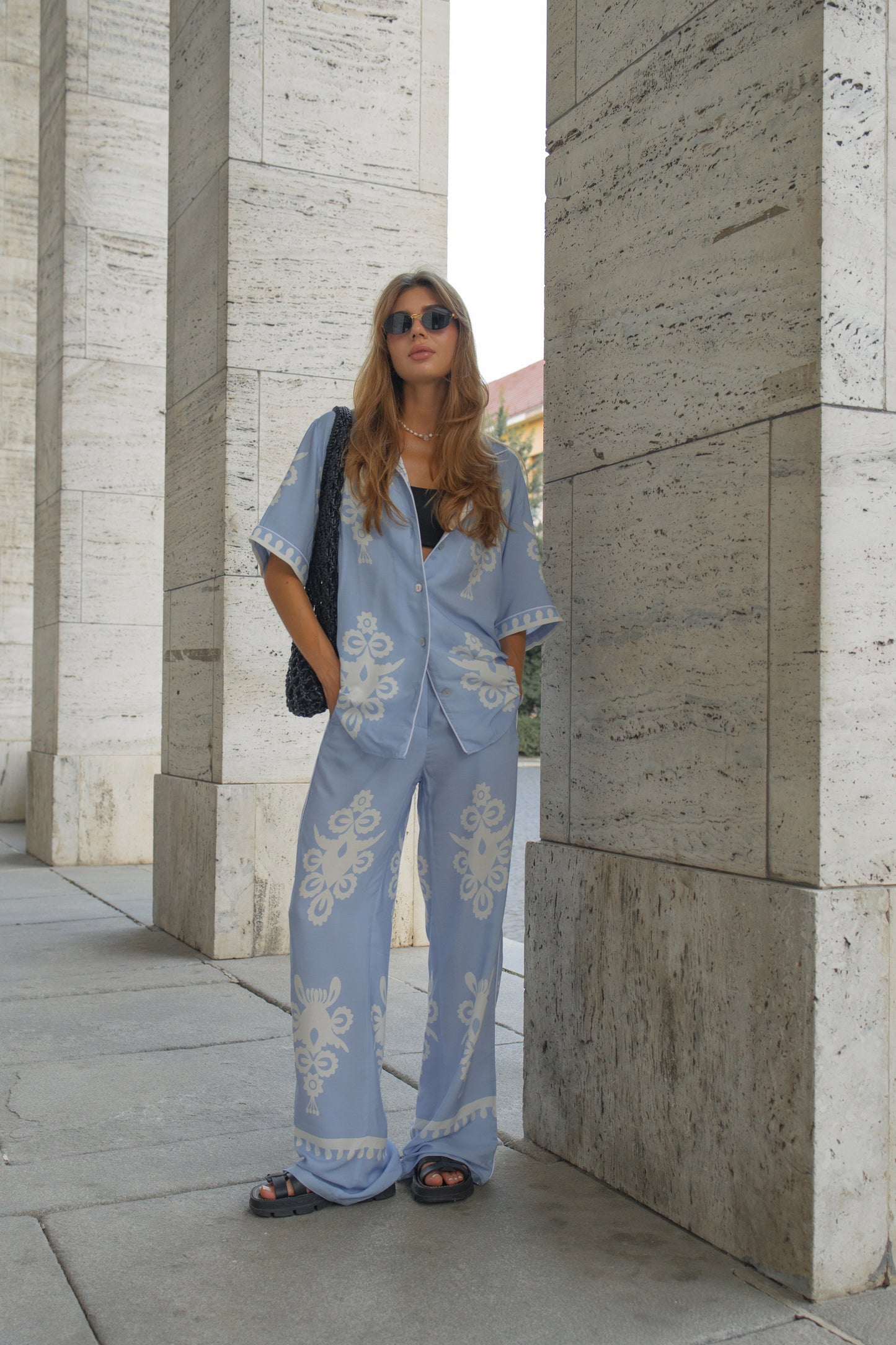 Blue Shirt with Print