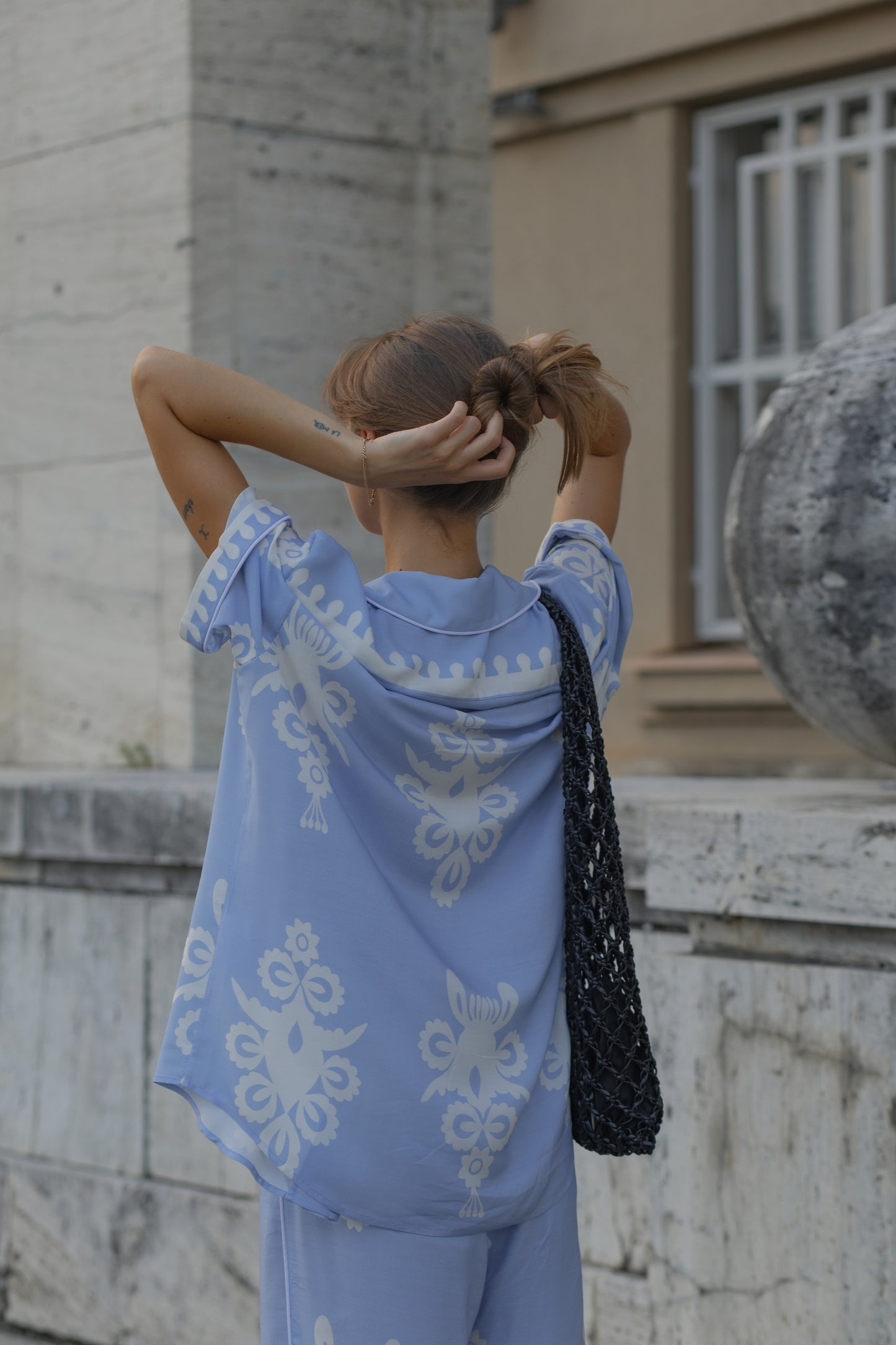 Blue Shirt with Print