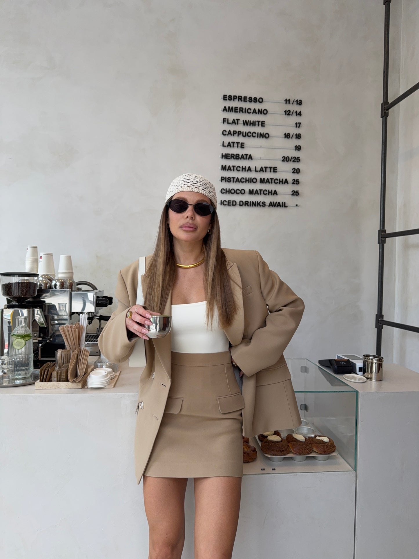 Beige Mini Skirt