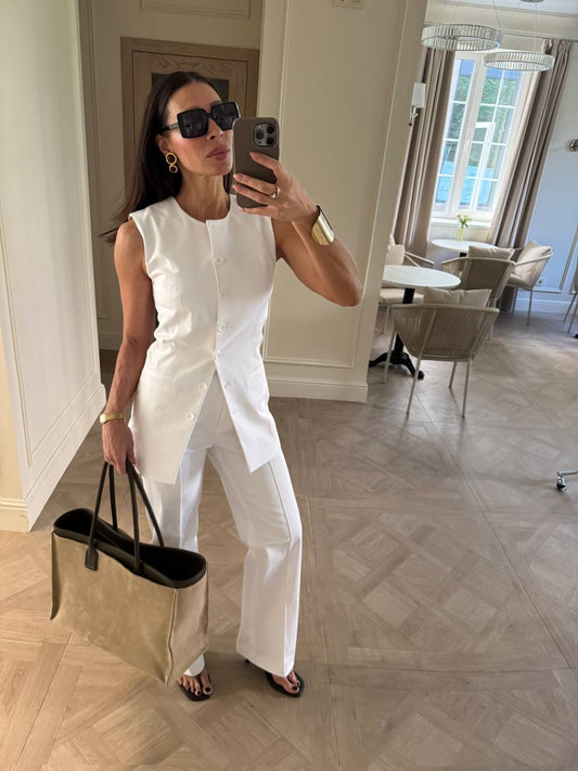 White Fitted Vest
