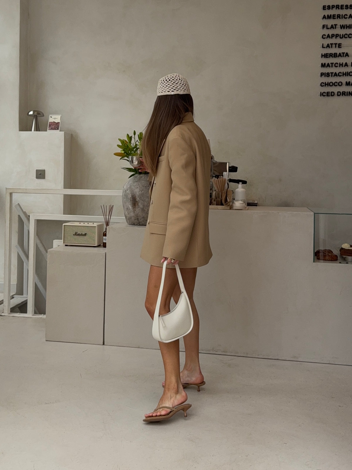 Beige Double-Breasted Jacket
