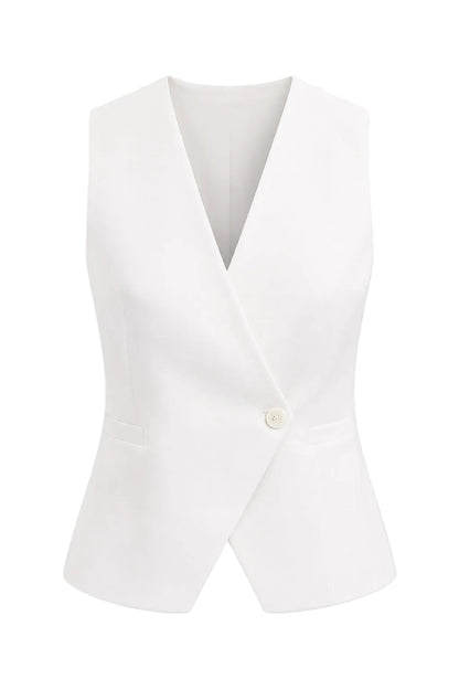 White Linen Vest