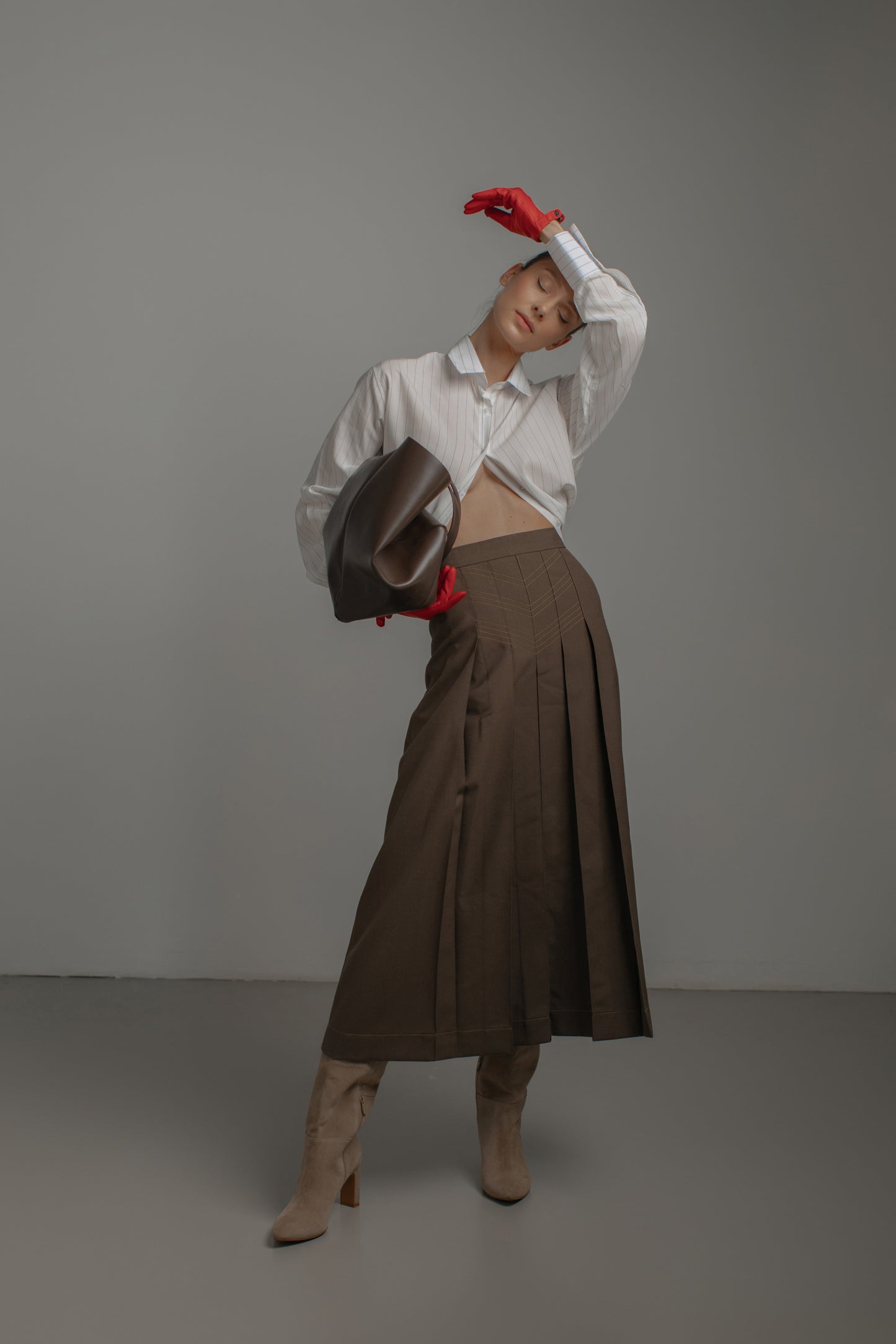 Brown wool Skirt