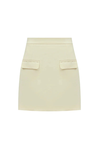 Біла лляна міні-спідниця Ліна