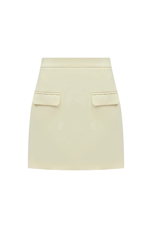 Біла лляна міні-спідниця Ліна