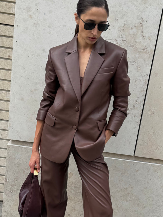 Dark Brown Eco-leather Jacket
