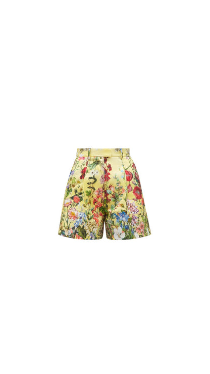 Yellow Floral Shorts